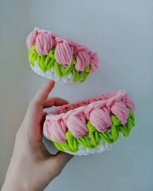 Создаем уют: вяжем милые трикотажные корзинки