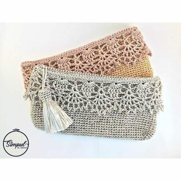 Вязаные косметички и органайзеры, созданные при помощи крючка, стали популярным и практичным аксессуаром для хранения различных предметов.-32