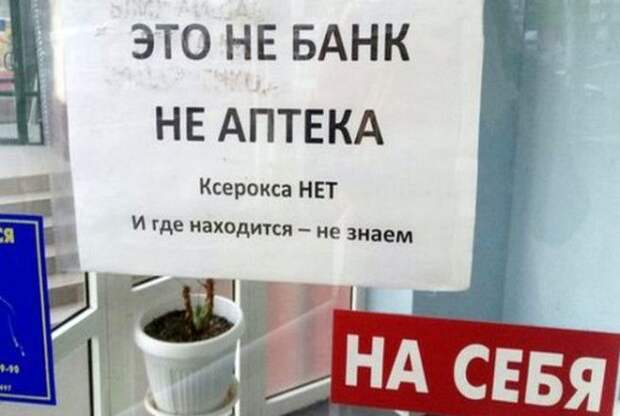 Ни банк, ни аптека, а черт знает что! Ни банк ни аптека а черт знает что