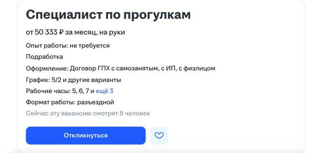 «Специалист по прогулкам»: во Владивостоке найдена вакансия, от которой невозможно, но необходимо отказаться