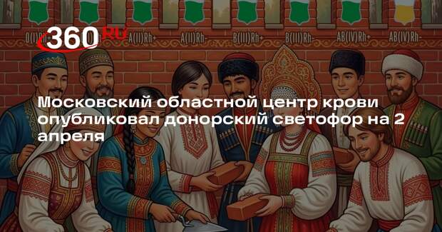 Московский областной центр крови опубликовал донорский светофор на 2 апреля