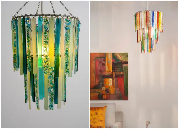 Абажур с кусочками цветного стекла. Абажур с кусочками цветного стекла.