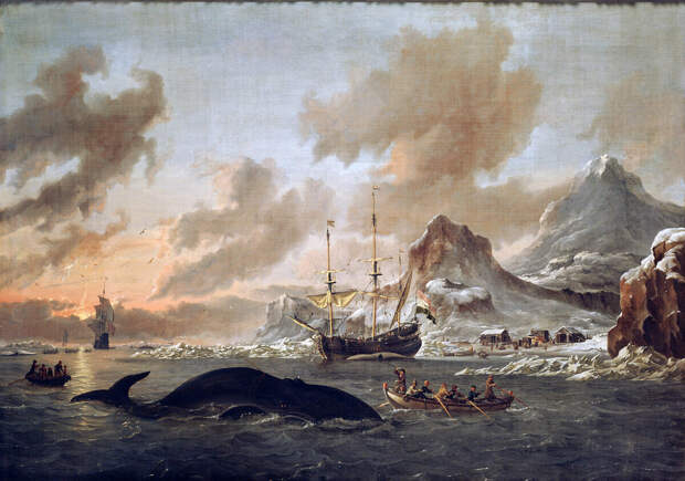 Абрахам Сторк. Голландские китобои возле Шпицбергена. 1690 г.