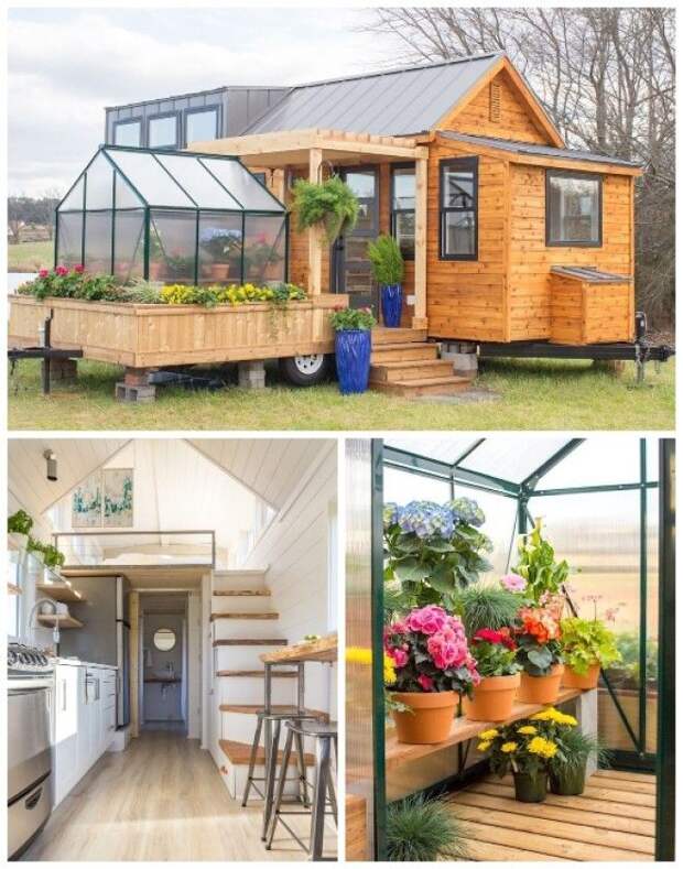 Tiny House «Эльза», разработанная компанией Olive Nest состоит из двух фургонов, один из которых является теплицей. | Фото: <br>aradijsvogelsmagazine.nl. Tiny House Эльза разработанная компанией Olive Nest состоит из двух фургонов один из которых является теплицей Фото braradijsvogelsmagazinenl