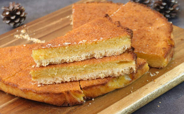 Лимонный пирог из двух слоев. Зимой к чаю лучше не придумать