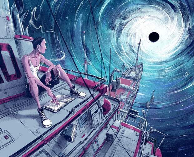 Чёрная дыра Михаил Дзекан, в мире, карикатура, люди, мир, рисунок, фантазия, художник