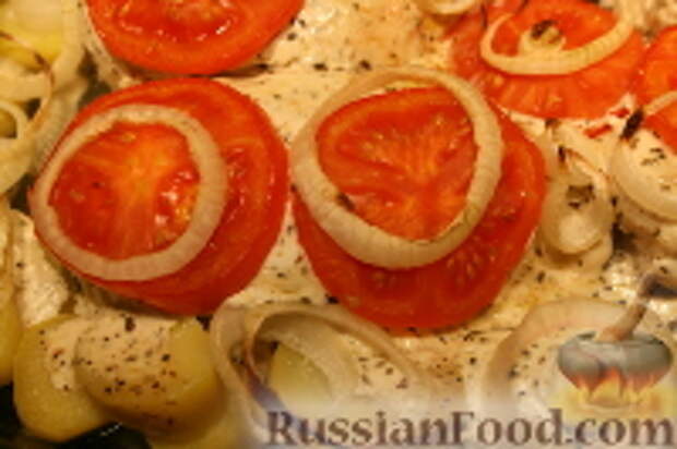 Фото к рецепту: Курица, запечённая с овощами