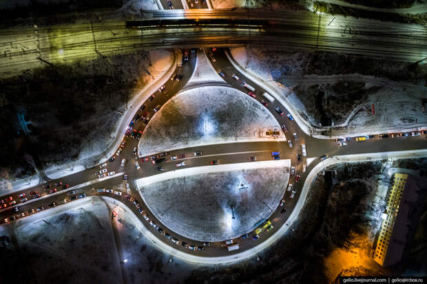 Петрозаводск с высоты, кольцо шотмана чапаева