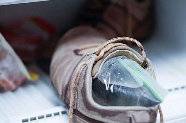 Обувь должна сутки простоять в морозилке. / Фото: Sale-week.ru