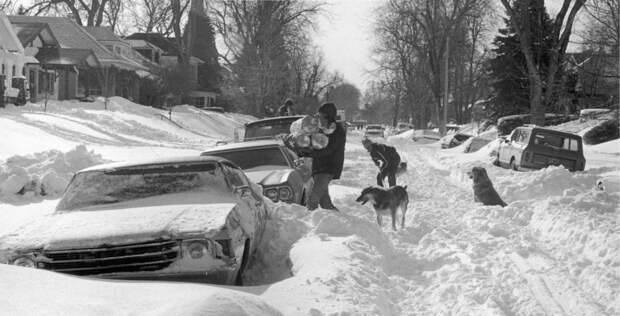 1982 год, Денвер зима, ретро фото, снег, снегопад, сша