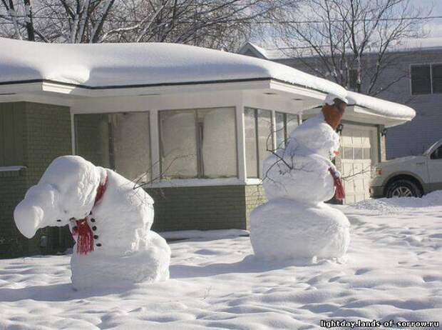 Снеговики зима, изваяние, прикол, фото, юмор