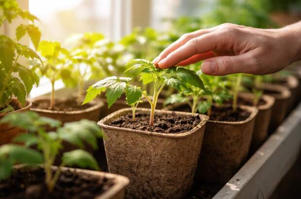 Погладь рассаду и она окрепнет, наука подтвердила странный садовый лайфхак