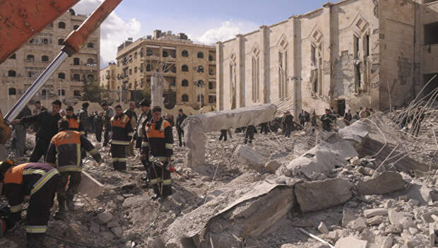 Последствия терракта в сирийском городе Алеппо. Архивное фото