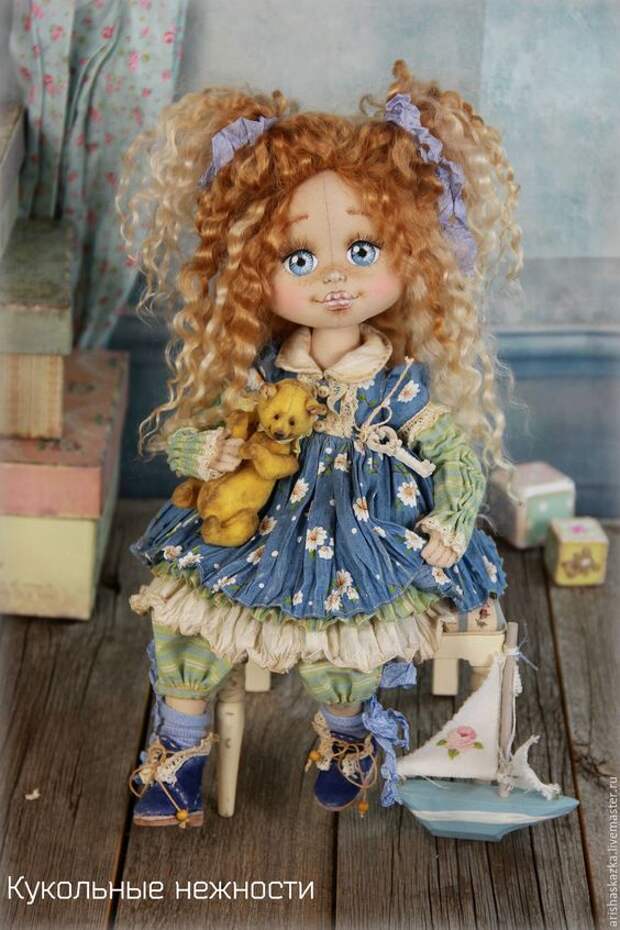 Купить Алёнка . Кукла авторская текстильная artdoll - шебби, шебби шик, кукла ручной работы: 