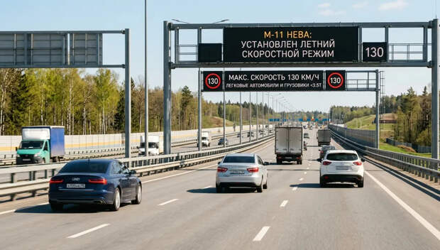 С 13 апреля на трассах М-11 и М-4 официально разрешено ехать 130 км/ч