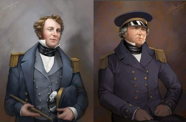 Слева капитан "Эребуса" Джеймс Фицджеймс, справа капитан "Террора" Френсис Крозье. Изображение из открытых источников.
