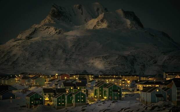 Город Нуук, зима гренландия, подборка, природа, путешествия, север, удивительное
