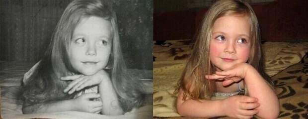 27. Слева - мать в 1980 году, справа - ее дочь в 2014-м