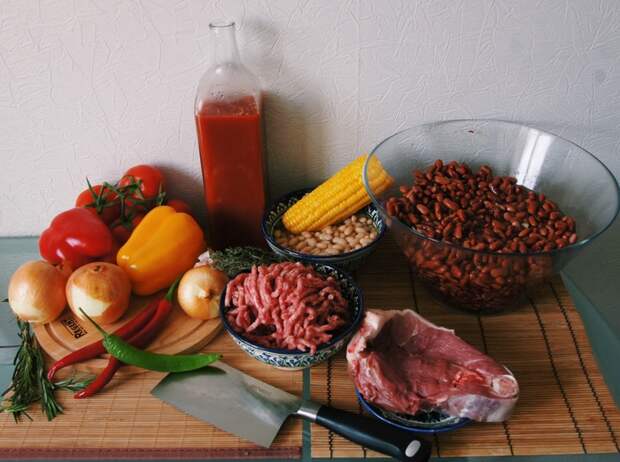 Chili con carne в казане. казан, Chili Con Carne, зима, фасоль, длиннопост, рецепт, еда, кулинария