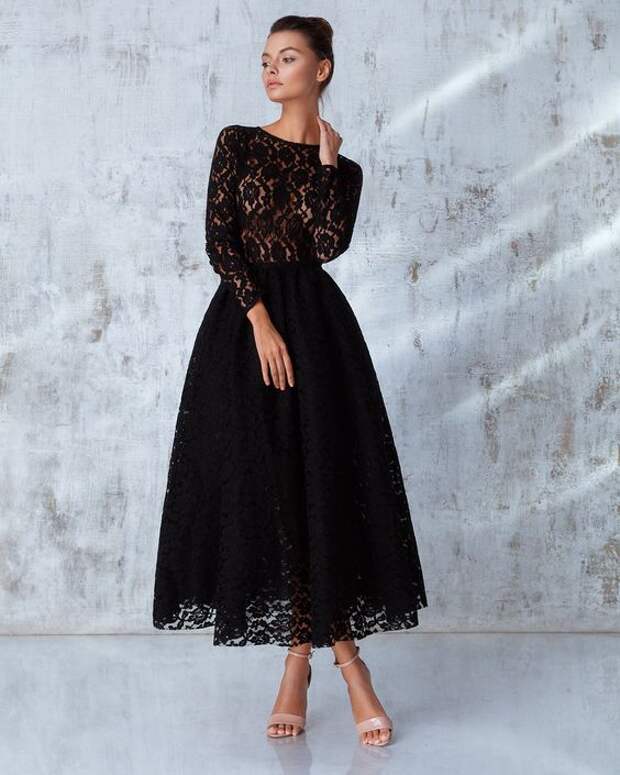 Платье «Франческа» миди черное, Цена — 34 990 рублей
