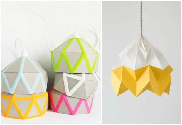 Яркие светильники из картона. Яркие светильники из картона.