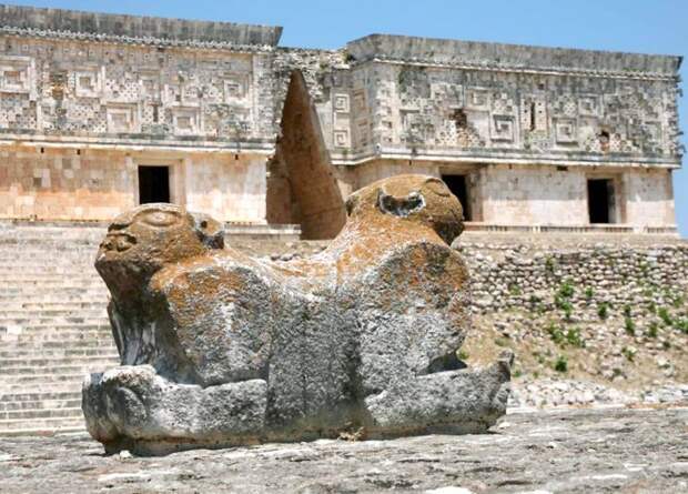 Иллюстрация на тему Ушмаль, город цивилизации древних майя в Мексике