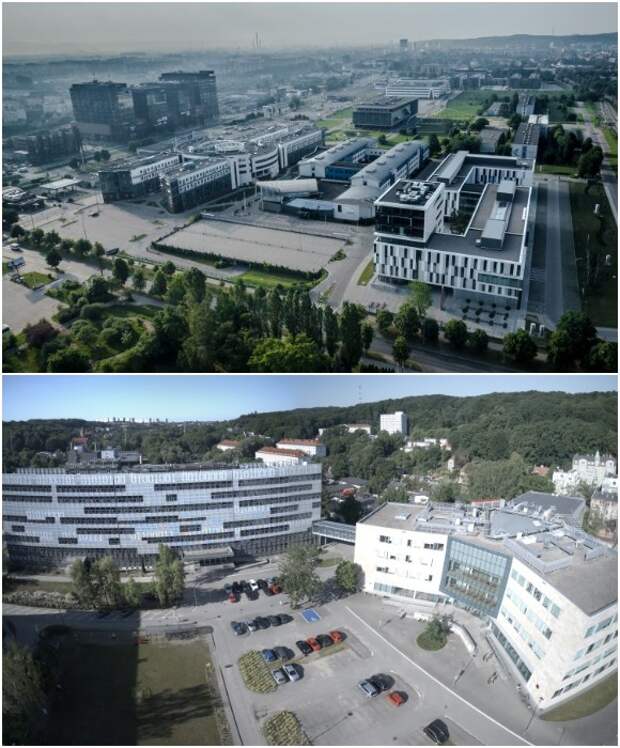 Современные общежития и корпус факультета Электроники, телекоммуникаций и информатики (Gdansk University of Technology, Польша).