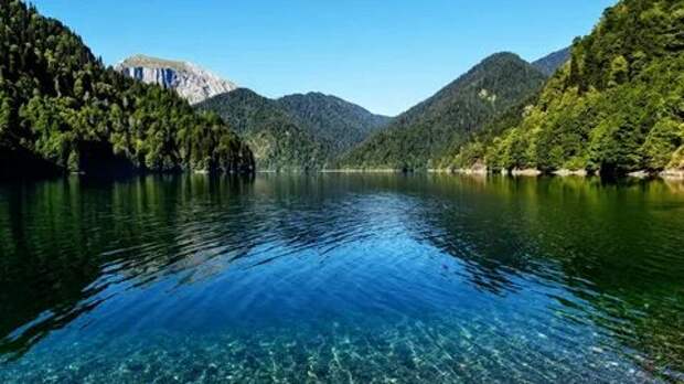 Озеро Рица летом (104 фото) .