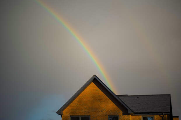 The rainbow behind the house by petra patitucci  on 500px.com