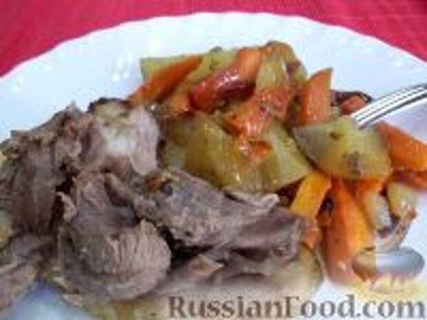 Фото к рецепту: Запеченное мясо в духовке