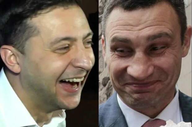 Президент Украины Владимир Зеленский может посостязаться в идиотизме с мэром Киева Виталием Кличко, и...