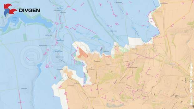 Судя по обновленным картам, у ВСУ в Торецке осталась под контролем "тонкая синяя