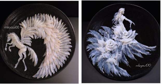 Кулинарная живопись на тарелках: японский шеф-повар превращает рыбную нарезку в настоящие шедевры