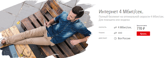 Описание опции «Интернет 4 Мбит/с» МТС