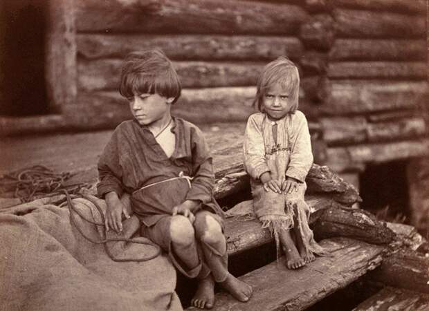 Крестьянские дети, фото начала XX века