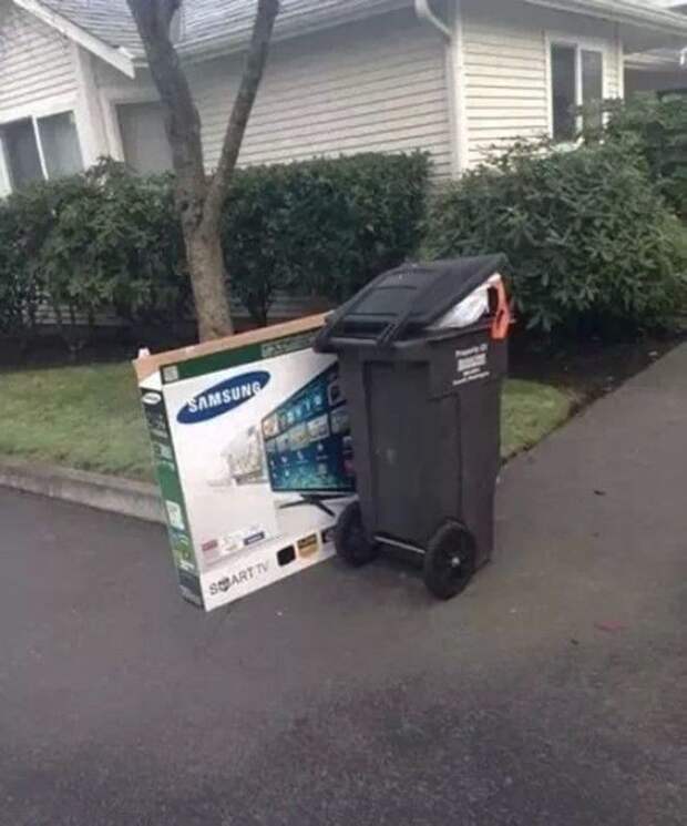 Put Your New Tv Box On Your Neighbor's Side So You Wouldn't Get Robbed Put Your New Tv Box On Your Neighbor