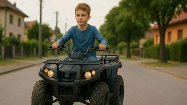 Ребенок на квадроцикле / Изображение сгенерировано нейросетью DALL-E