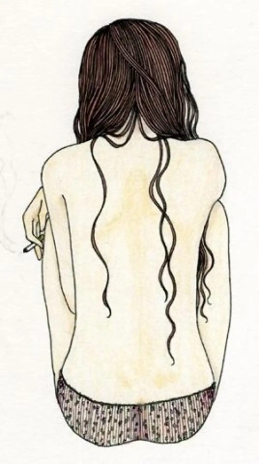Рисунки для срисовки девушки со спины