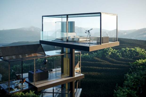 Самозакрывающиеся «умные» жалюзи Brise Soleil установят над каждой прозрачной зоной потолка (концепт House on the Rice Paddy). | Фото: mymodernmet.com. Самозакрывающиеся «умные» жалюзи Brise Soleil установят над каждой прозрачной зоной потолка (концепт House on the Rice Paddy). | Фото: mymodernmet.com.