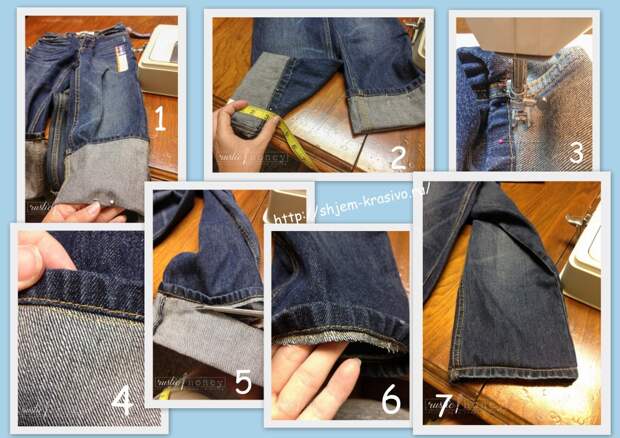 Подшиваем джинсы с сохранением фабричного шва 9