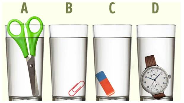 В каком стакане больше воды?