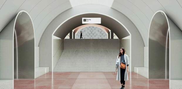 В вестибюле станции «Рижская» БКЛ метро начался монтаж водозащитных зонтов