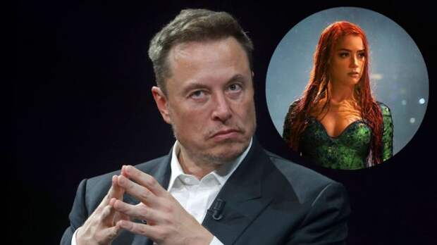 elon musk and amber heard as mera