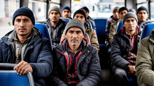 Таджиков не пустили в РФ - Развернули целый автобус