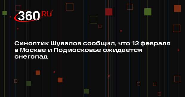 Синоптик Шувалов сообщил, что 12 февраля в Москве и Подмосковье ожидается снегопад