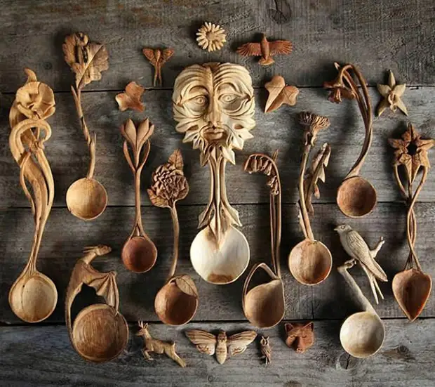 Красивые деревянные ложки Джайлса Ньюмана