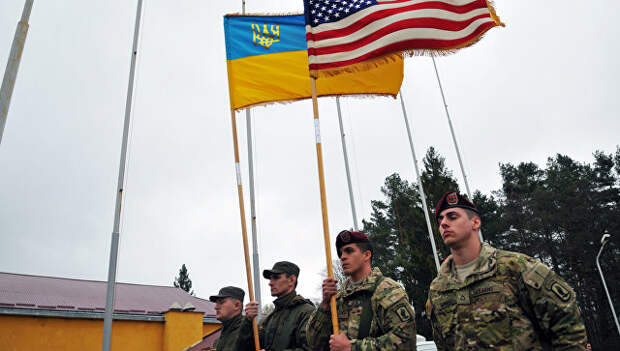 Военнослужащие армии США на территории Международного центра миротворчества и безопасности в Яворовском районе Львовской области. Архивное фото