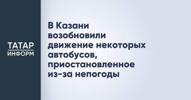 В Казани возобновили движение некоторых автобусов, приостановленное из-за непогоды