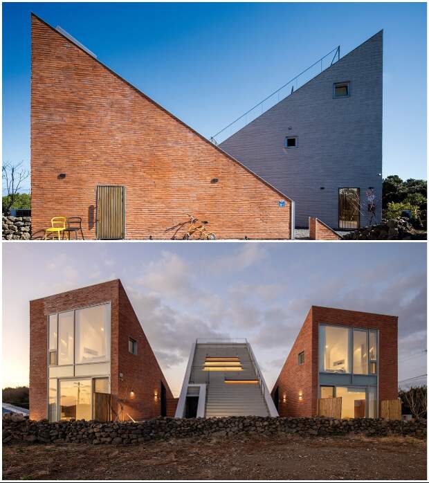 Оригинальная архитектурная композиция жилого комплекса (The Stair House, Южная Корея).