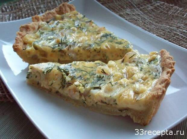 сырный пирог с креветками